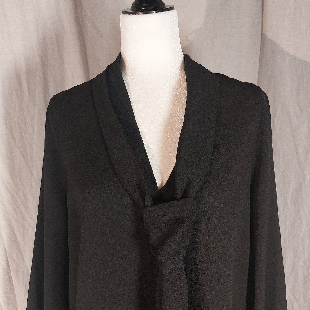 Ganni black bishop-sleeve mini dress, EU36, NWT - Picture 2 of 13